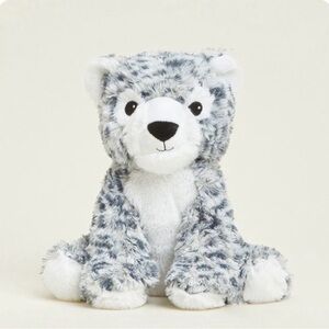 Warmies Snow Leopard Plush Seal Stuffed Animal Gray White Soft Cuddly Toy